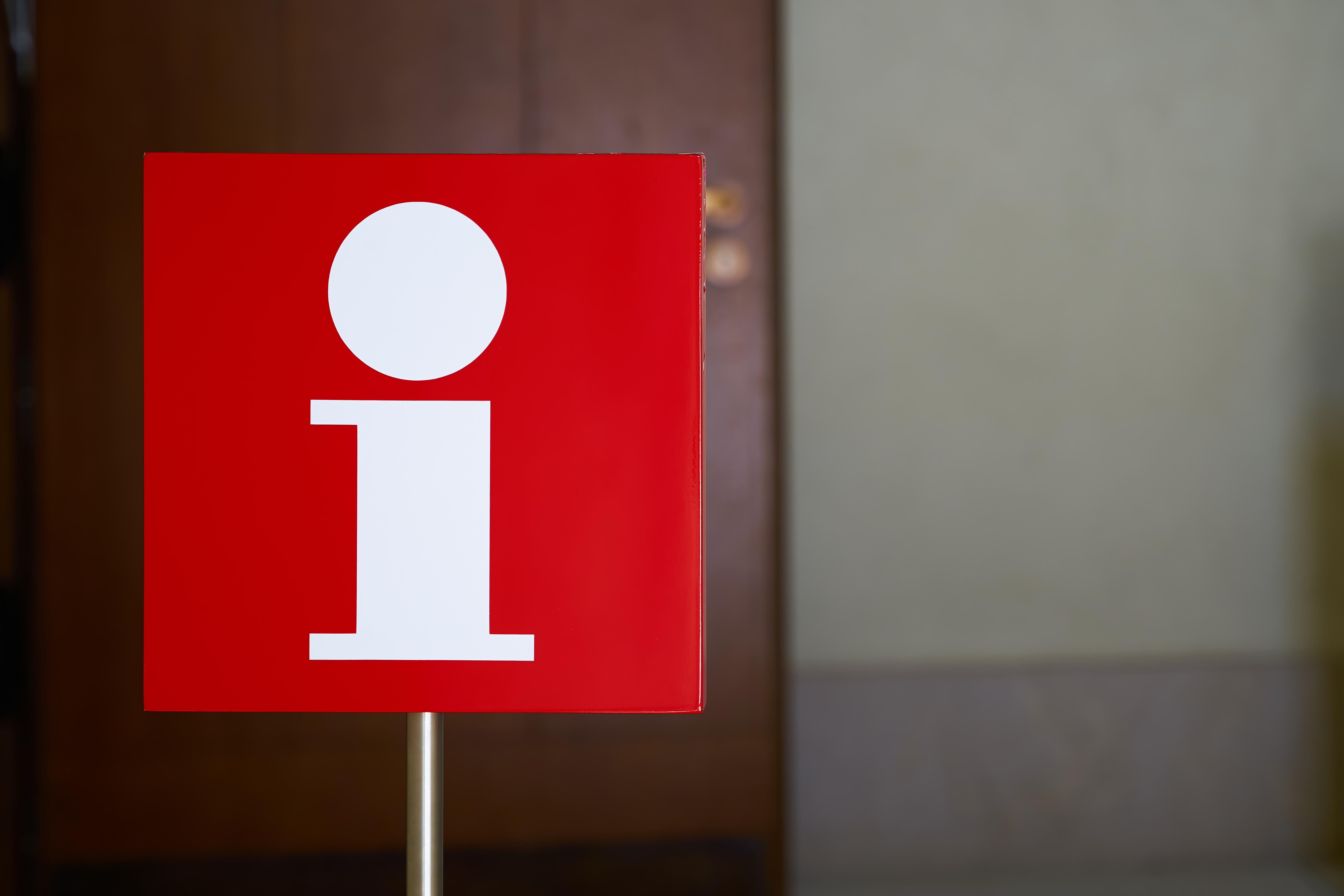 information sign red sign with a big white i